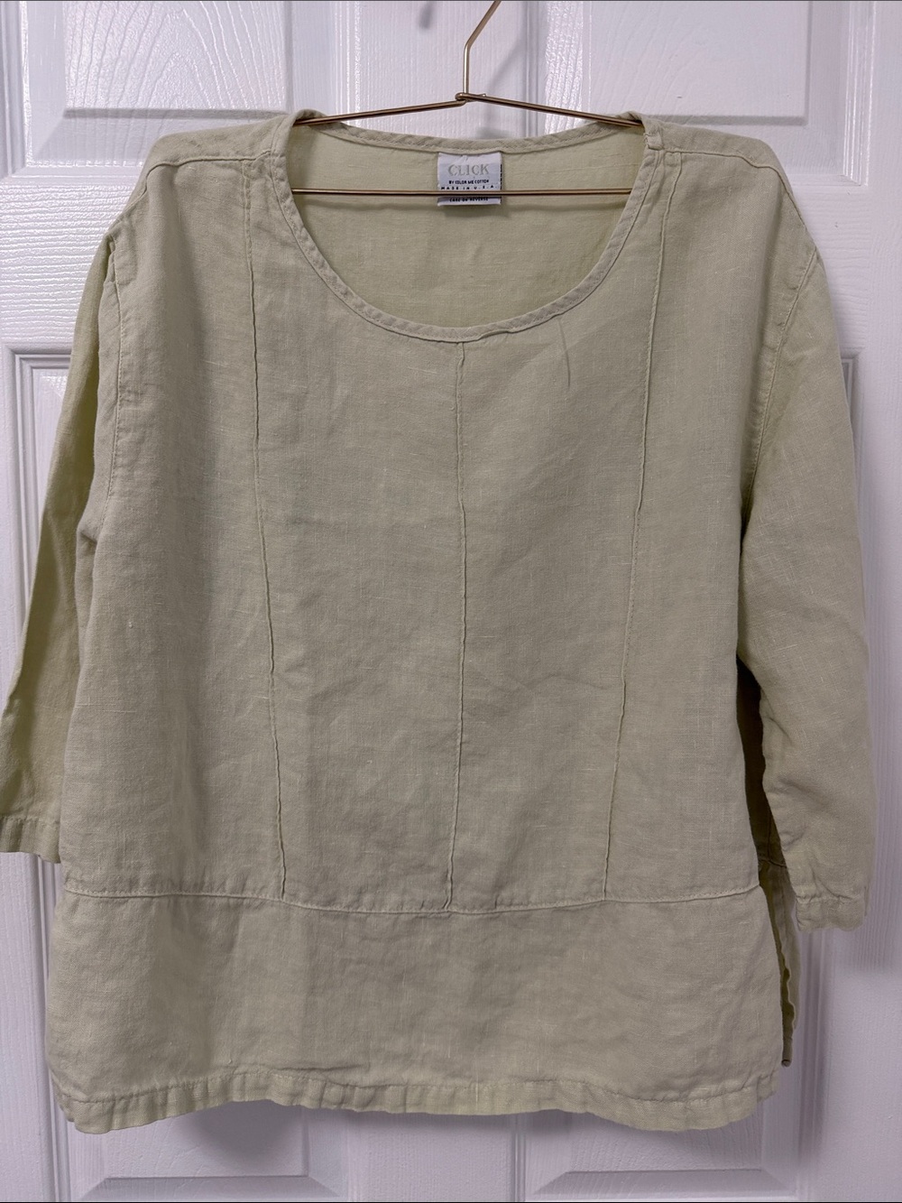 Click By Color Me Cotton Light Green Scoop Neck Box Top - 100% - size Small